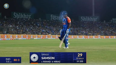IND vs BAN 2024, 1st T20I: Sanju Samson Wicket