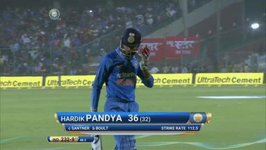 IND vs NZ 2016, 2nd ODI: Hardik Pandya Wicket