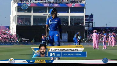 M36: RR vs MI – Suryakumar Yadav Wicket