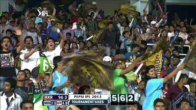 M65: KKR vs PWI – Yusuf Pathan Six