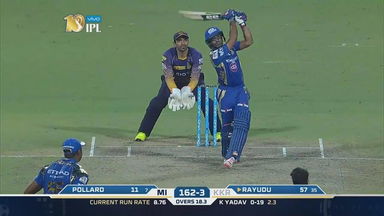 M54: KKR vs MI – Ambati Rayudu Six