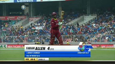 IND vs WI 2018, 5th ODI: Fabian Allen Wicket