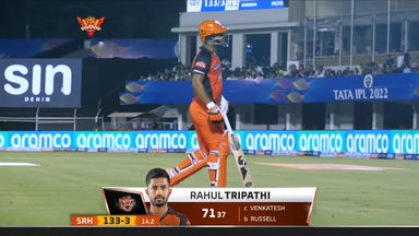 M25: SRH vs KKR – Rahul Tripathi Wicket