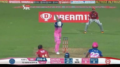 M09: RR vs KXIP – Rahul Tewatia Six