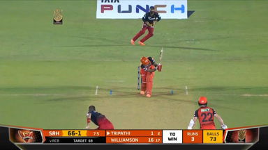M36: RCB vs SRH – Rahul Tripathi Six