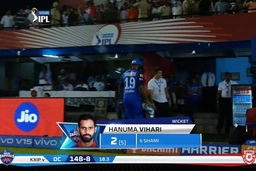 M13: KXIP vs DC – Hanuma Vihari Wicket