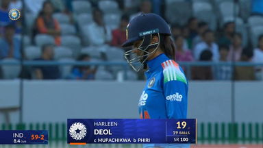 IND-W vs ZIM-W 2026, 3rd ODI: Harleen Deol Wicket