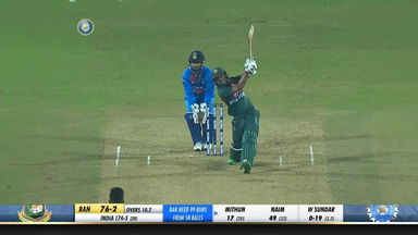 IND vs BAN 2019, 3rd T20I: Mohammad Mithun Six