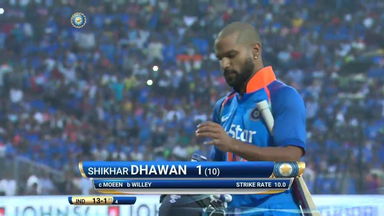 IND vs ENG 2017, 1st ODI : Shikhar Dhawan Wicket