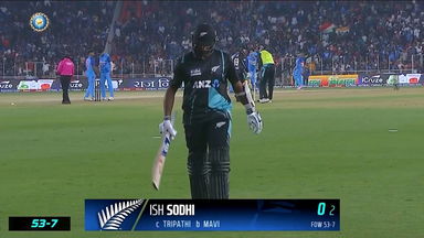IND vs NZ 2023, 3RD T20I: Ish Sodhi  Wicket