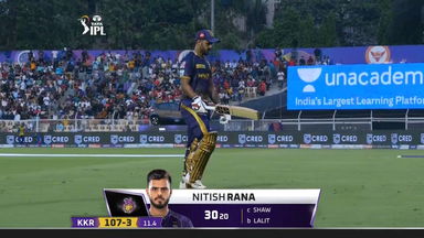 M19: KKR vs DC – Nitish Rana Wicket