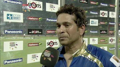 CLT20 2013 M22: MI vs T&T  –   Interview – Sachin Tendulkar