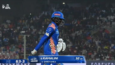 Wicket: Match 1, Mumbai Indians vs Royal Challengers Bengaluru, WPL 2026: G. Kamalini Wicket