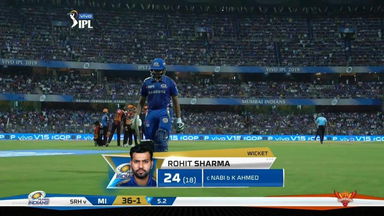 M51: MI vs SRH – Rohit Sharma Wicket