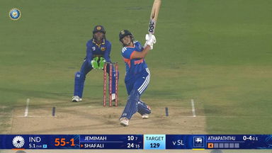 IND-W vs SL-W 2025, 2nd T20I: Shafali Verma Six