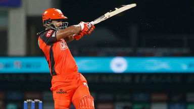 Rahul Tripathi smashes three boundaries in one Tye over