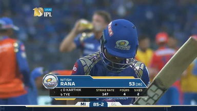 M16: MI vs GL – Nitish Rana Wicket