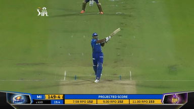 M14: KKR vs MI – Kieron Pollard Six