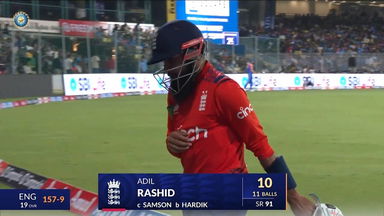 IND vs ENG 2025, 2nd T20I: Adil Rashid Wicket