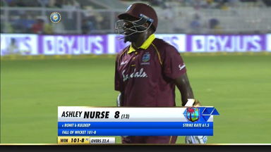 IND vs WI 2018, 4th ODI: Ashley Nurse Wicket