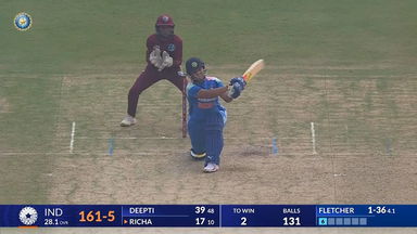 IND-W vs WI-W 2024, 3rd ODI: Richa Ghosh Six
