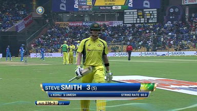 IND vs AUS 2017, 4th ODI: Steve Smith Wicket