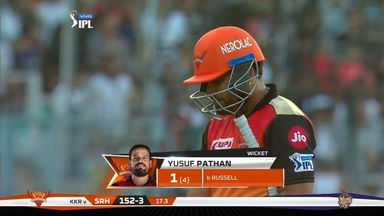 M02: KKR vs SRH – Yusuf Pathan Wicket