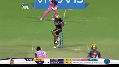 M43: KKR vs RR – Dinesh Karthik Six