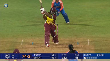 IND-W vs WI-W 2024, 1st T20I: Qiana Joseph Six