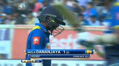 IND vs SL 2017, 3rd ODI: Akila Dananjaya Wicket
