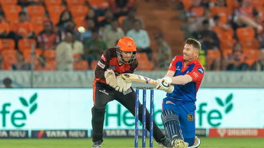CLUBBED: Warner smacks his first six in IPL 2023
