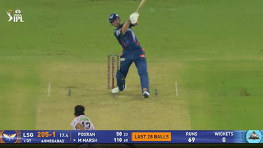 IPL 2025 M64: GT vs LSG - Mitchell Marsh Six