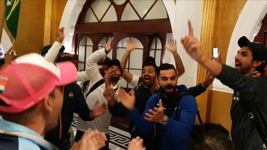 A dancing welcome for Team India