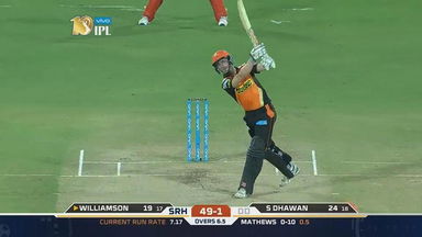 M21: SRH vs DD – Kane Williamson Six