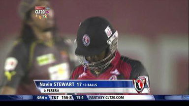 CLT20 2013 M7: T&T vs SRH   –   Fall Of Wickets