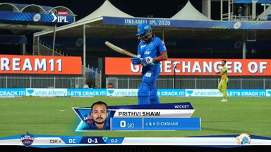 M34: DC vs CSK – Prithvi Shaw Wicket