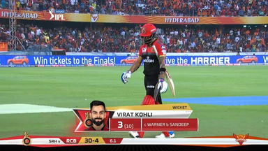 M11: SRH vs RCB –  Virat Kohli Wicket