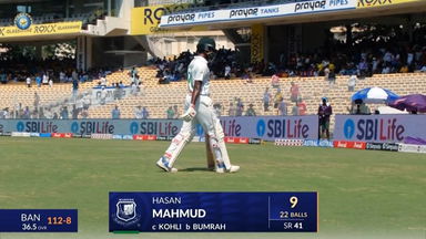 IND vs BAN 2024, 1ST Test: Hasan Mahmud Wicket