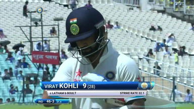 India VS NZ 2016, 2nd Test day 1 - Virat Kohli Wicket