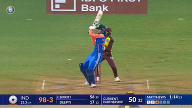 IND-W vs WI-W 2024, 2nd T20I: Smriti Mandhana Six
