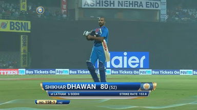 IND vs NZ 2017, 1st T20I: Shikhar Dhawan Wicket