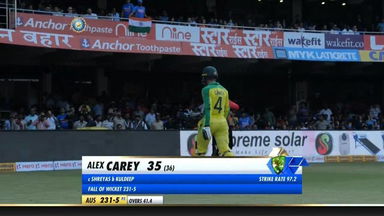 IND vs AUS 2020, 3rd ODI: Alex Carey Wicket