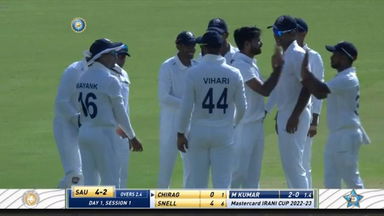 Irani Cup 2022, Saurashtra v Rest of India: Saurashtra 1st Innings Fall of Wickets
