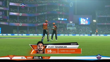 M16: DC vs SRH – Vijay Shankar Wicket