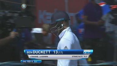 IND vs ENG 2016 - 1st Test, day 1 : Ben Duckett Wicket