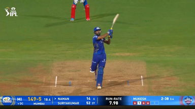 IPL 2025 M63: MI vs DC - Naman Dhir Six