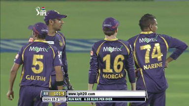 M8: RR vs KKR – Ajinkya Rahane Wicket