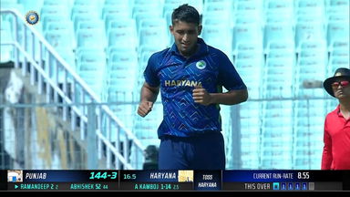 Syed Mushtaq Ali Trophy 2022 PQF1: Anshul Kamboj's 3/25 for Haryana