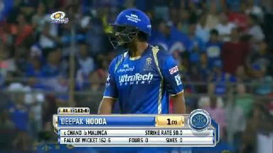 M32: MI vs RR – Deepak Hooda Wicket