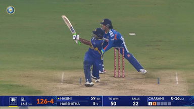 IND-W vs SL-W 2025, 5th T20I: Hasini Perera Six